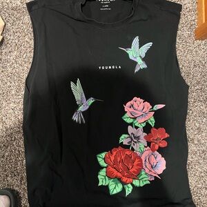 YoungLA Black Muscle Tee Sleeveless Tank Top